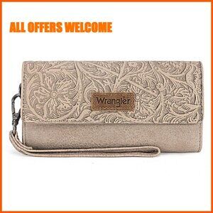 Large Capacity Vegan Leather Wristlet Wallet with RFID Protection